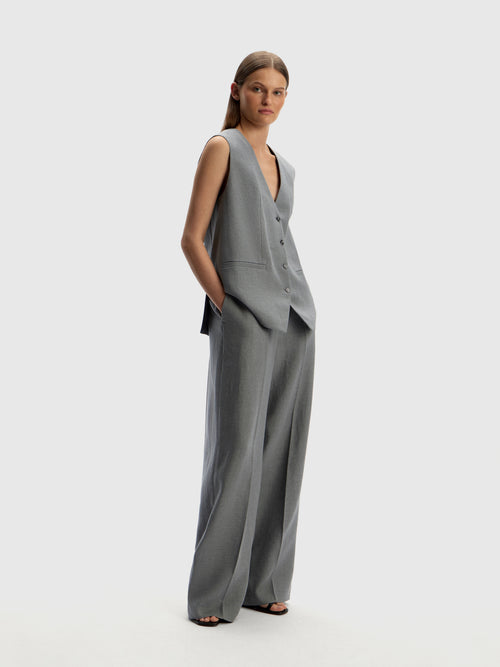 Брюки из костюмного льна