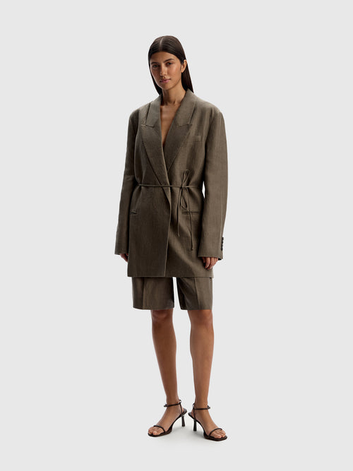 Шорты из плотного льна