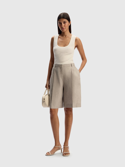 Шорты из плотного льна