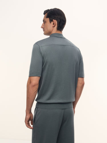 Джемпер-поло из шелка и хлопка