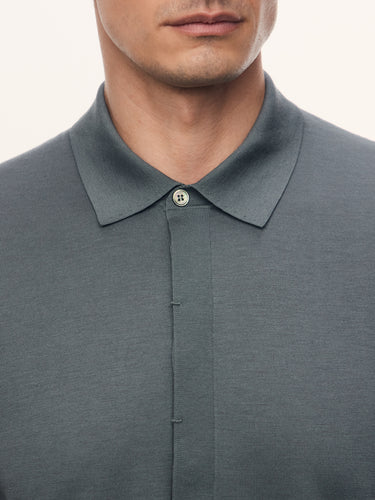 Джемпер-поло из шелка и хлопка