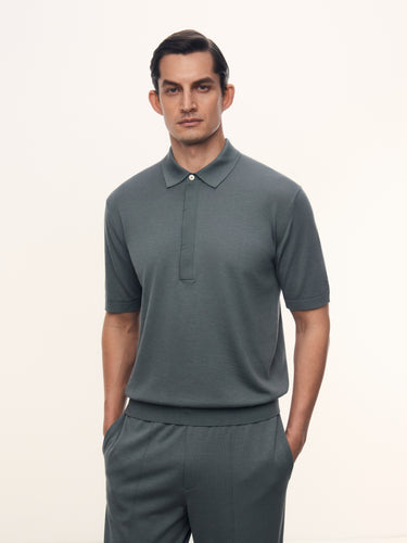 Джемпер-поло из шелка и хлопка