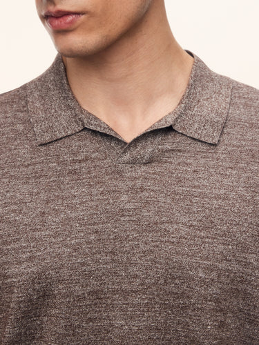 Джемпер-поло из шерсти и льна