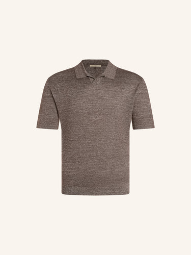 Джемпер-поло из шерсти и льна