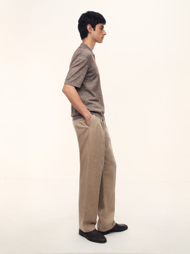 Джемпер-поло из шерсти и льна