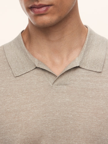 Джемпер-поло из шерсти и льна