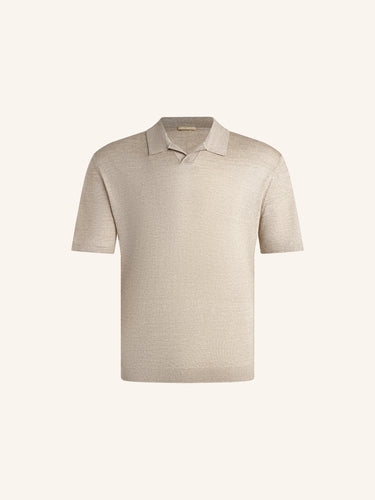 Джемпер-поло из шерсти и льна