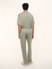 Брюки из шерсти и льна