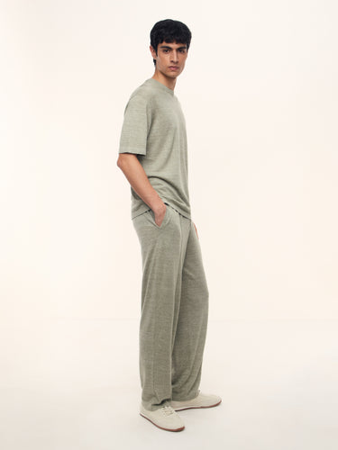 Брюки из шерсти и льна