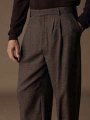 Брюки из шерсти, льна и шелка